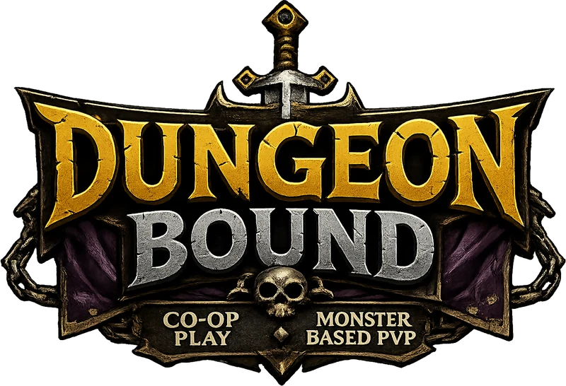 Dungeon Bound co-op dungeon game banner showing monster based PvP