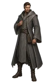 Dungeon Bound wizard class character in grey robes